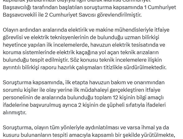 Bakan Tunç: Ferdi Zeyrek’in elektrik akımına kapıldığı olayda teknik arızalar tespit edildi
