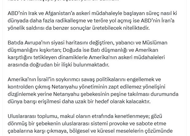 İletişim Başkanı Altun: ABD’nin saldırısı kaos ve karmaşaya yol açacak yeni bir adım